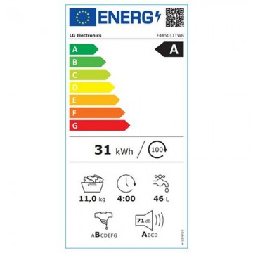 LG Πλυντήριο Ρούχων 11kg με Τεχνολογία Ατμού 1400 Στροφών ThinQ F4X5011TWB LG Πλυντήριο Ρούχων 11kg με Τεχνολογία Ατμού 1400 Στροφών ThinQ F4X5011TWB